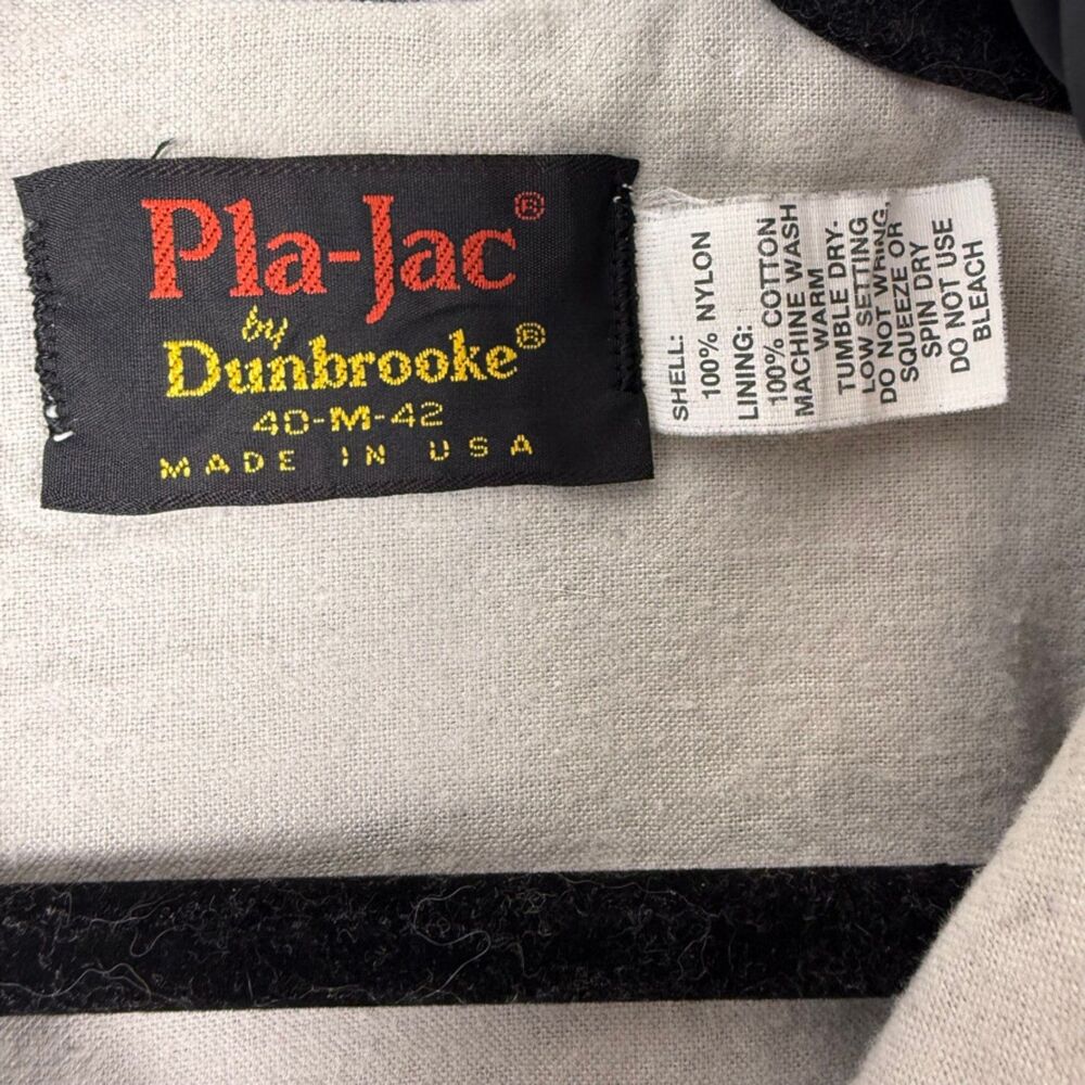 Vintage Black Coach Jacket Workwear Snap Front Windbreaker Graphic Back Pla-Jac - Picture 3 of 8